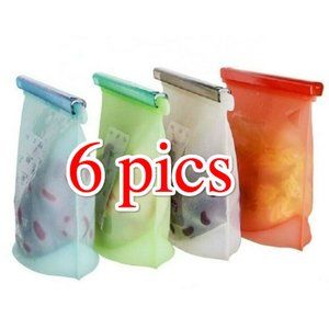 Reusable Silicone Food Storage Bag 6pack